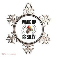 Wake Up Be Silly Repeat Cat Meme Cat Eat Rainbow Candy Ornament thumb 0