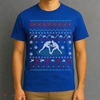Wrestling Ugly Christmas Sweater Funny Funny Gift For Wrestler Gift T-Shirt thumb 3