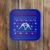 Wrestling Ugly Christmas Sweater Funny Funny Gift For Wrestler Gift Coaster thumb 0
