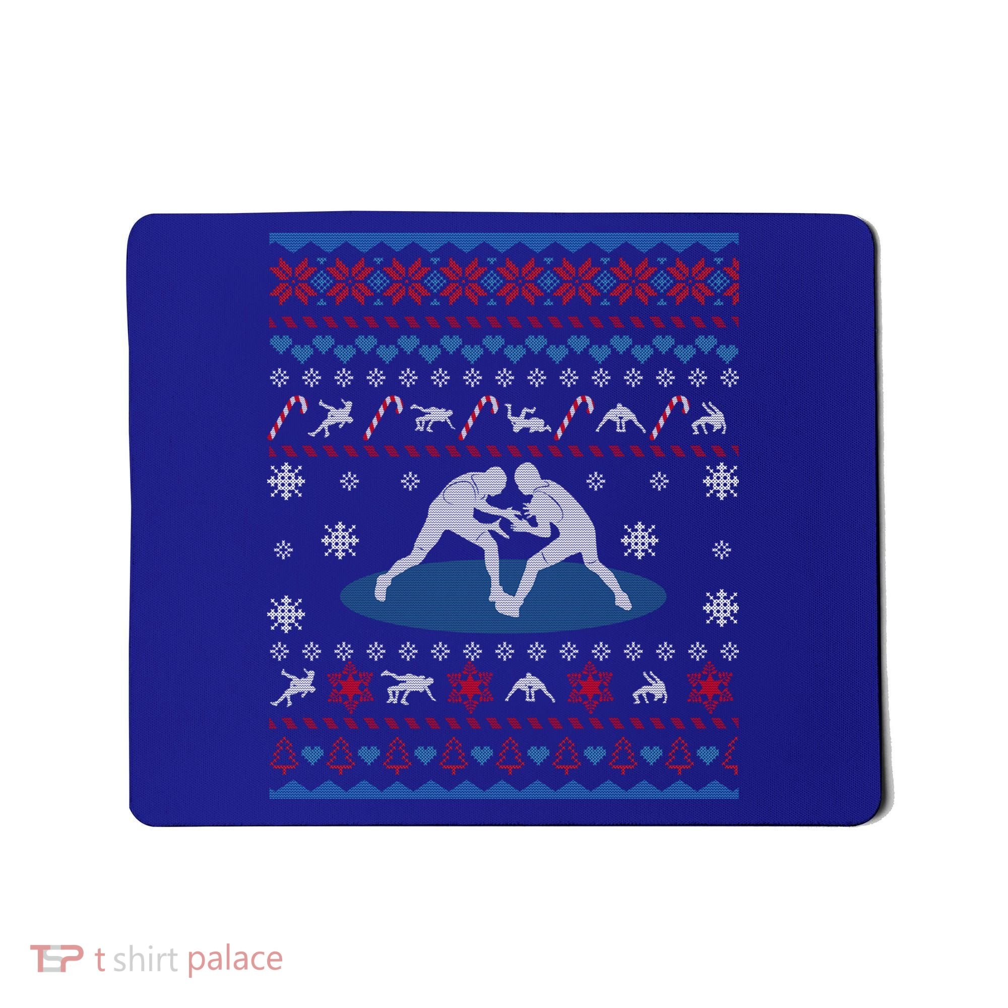 Wrestling Ugly Christmas Sweater Funny Funny Gift For Wrestler Gift Mousepad