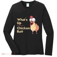 WhatS Up Chicken Butt Funny Quotes Sayings Joke Word Pun Women's Long Sleeve Shirt thumb 0