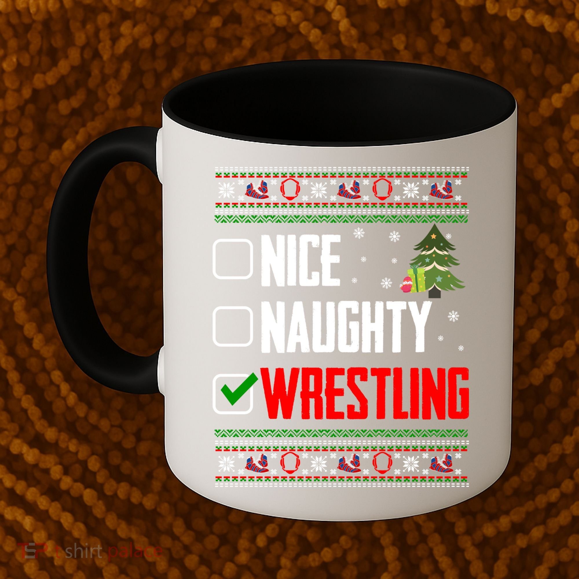 Wrestling Ugly Christmas Cute Gift Coffee Mug
