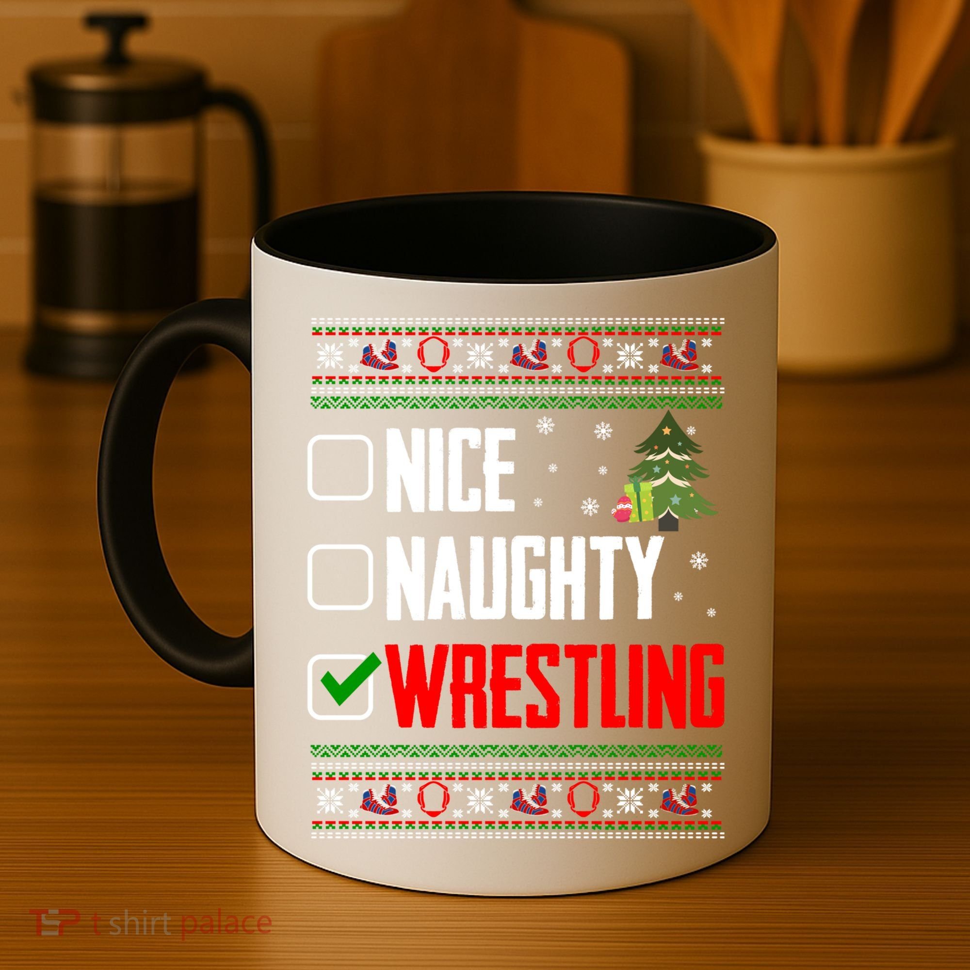 Wrestling Ugly Christmas Cute Gift Coffee Mug