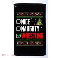Wrestling Ugly Christmas Cute Gift Golf Towel thumb 0