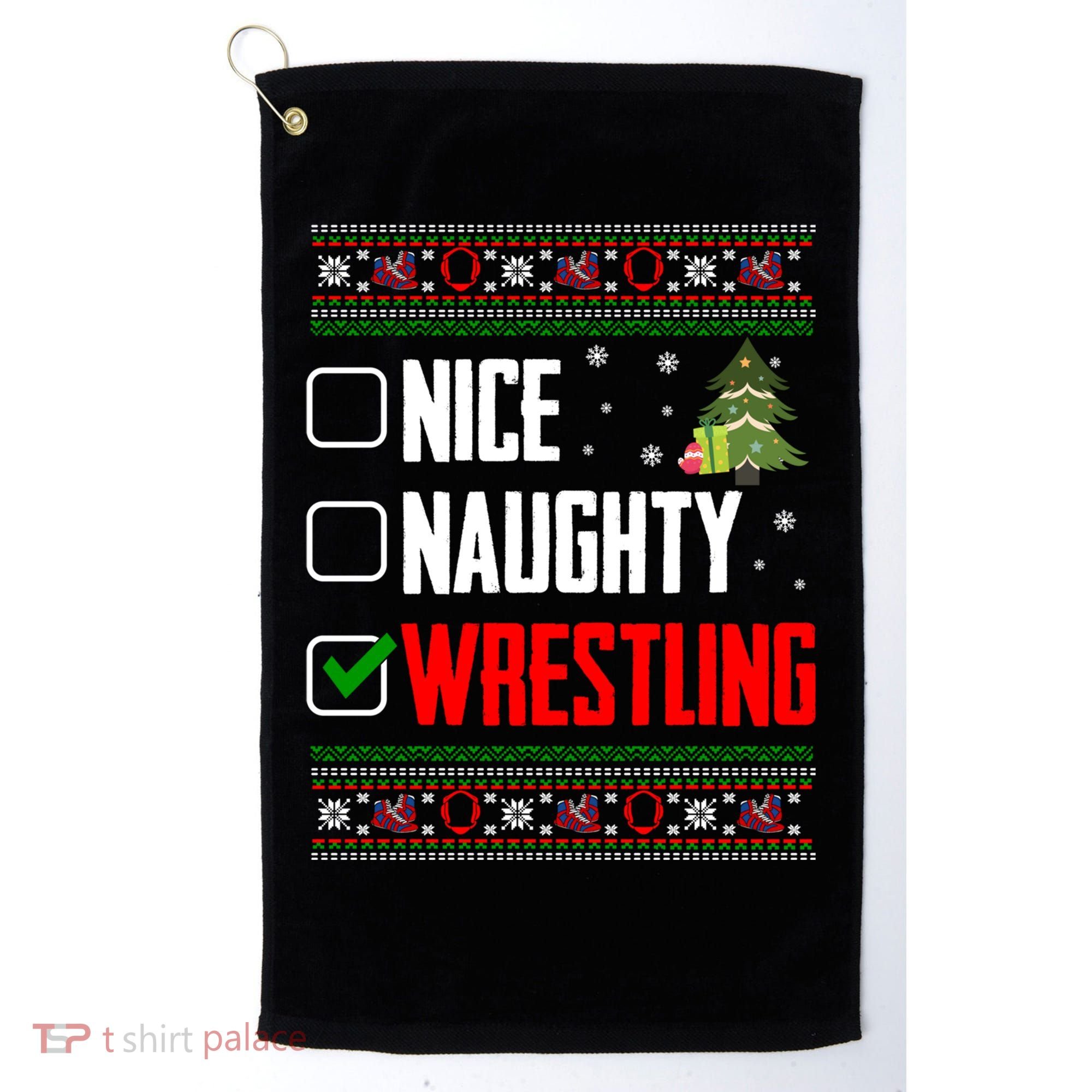 Wrestling Ugly Christmas Cute Gift Golf Towel