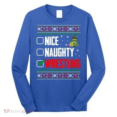 Wrestling Ugly Christmas Cute Gift Long Sleeve Shirt