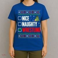 Wrestling Ugly Christmas Cute Gift T-Shirt thumb 4