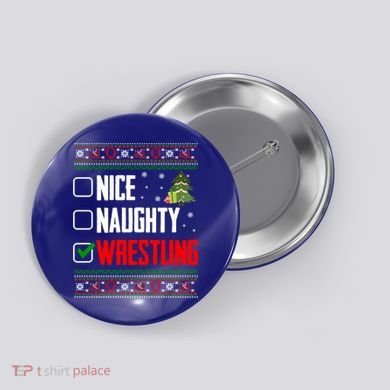 Wrestling Ugly Christmas Cute Gift Button