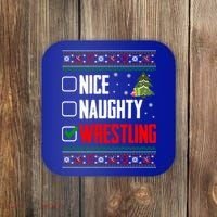Wrestling Ugly Christmas Cute Gift Coaster thumb 0
