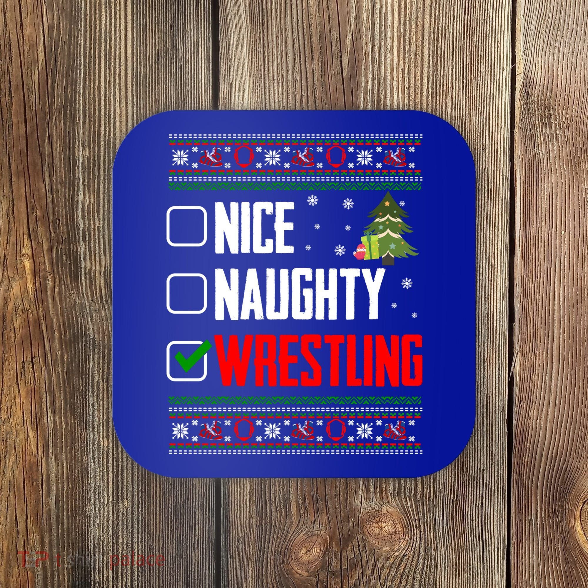 Wrestling Ugly Christmas Cute Gift Coaster