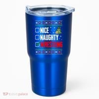 Wrestling Ugly Christmas Cute Gift Tumbler thumb 0