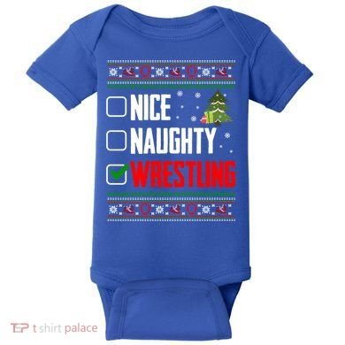 Wrestling Ugly Christmas Cute Gift Baby Bodysuit