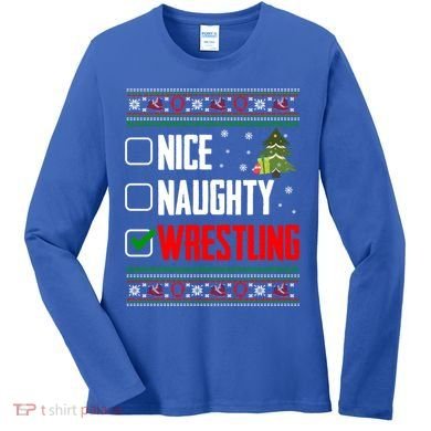 Wrestling Ugly Christmas Cute Gift Women's Long Sleeve Shirt