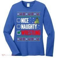 Wrestling Ugly Christmas Cute Gift Women's Long Sleeve Shirt thumb 0