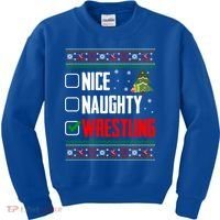 Wrestling Ugly Christmas Cute Gift Kids Sweatshirt thumb 0