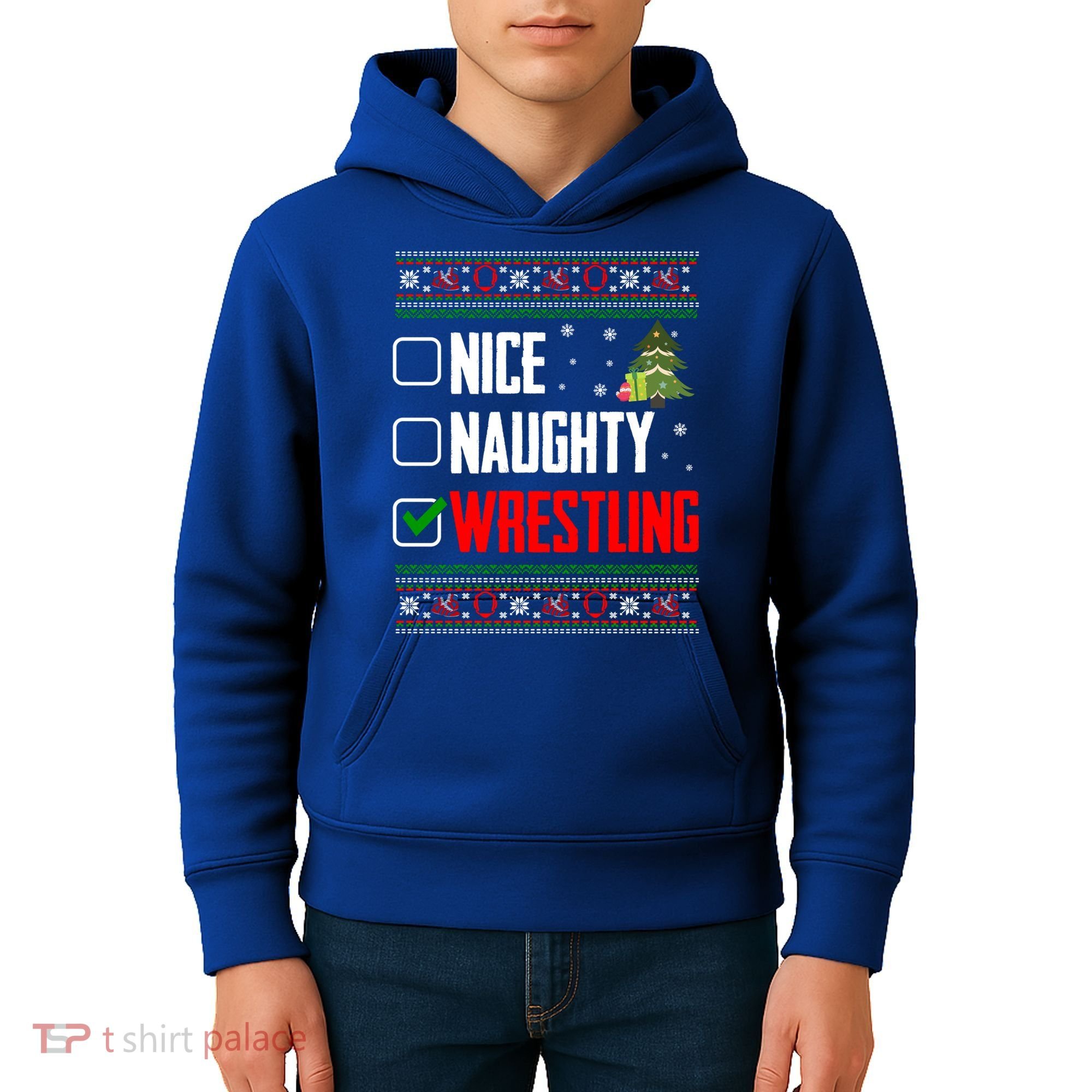 Wrestling Ugly Christmas Cute Gift Kids Hoodie