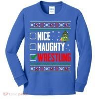 Wrestling Ugly Christmas Cute Gift Kids Long Sleeve Shirt thumb 0