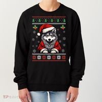 Wolf Ugly Christmas Sweater Wolves Xmas Women's Sweatshirt thumb 0