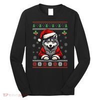 Wolf Ugly Christmas Sweater Wolves Xmas Long Sleeve Shirt thumb 0