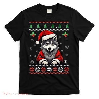 Wolf Ugly Christmas Sweater Wolves Xmas T-Shirt