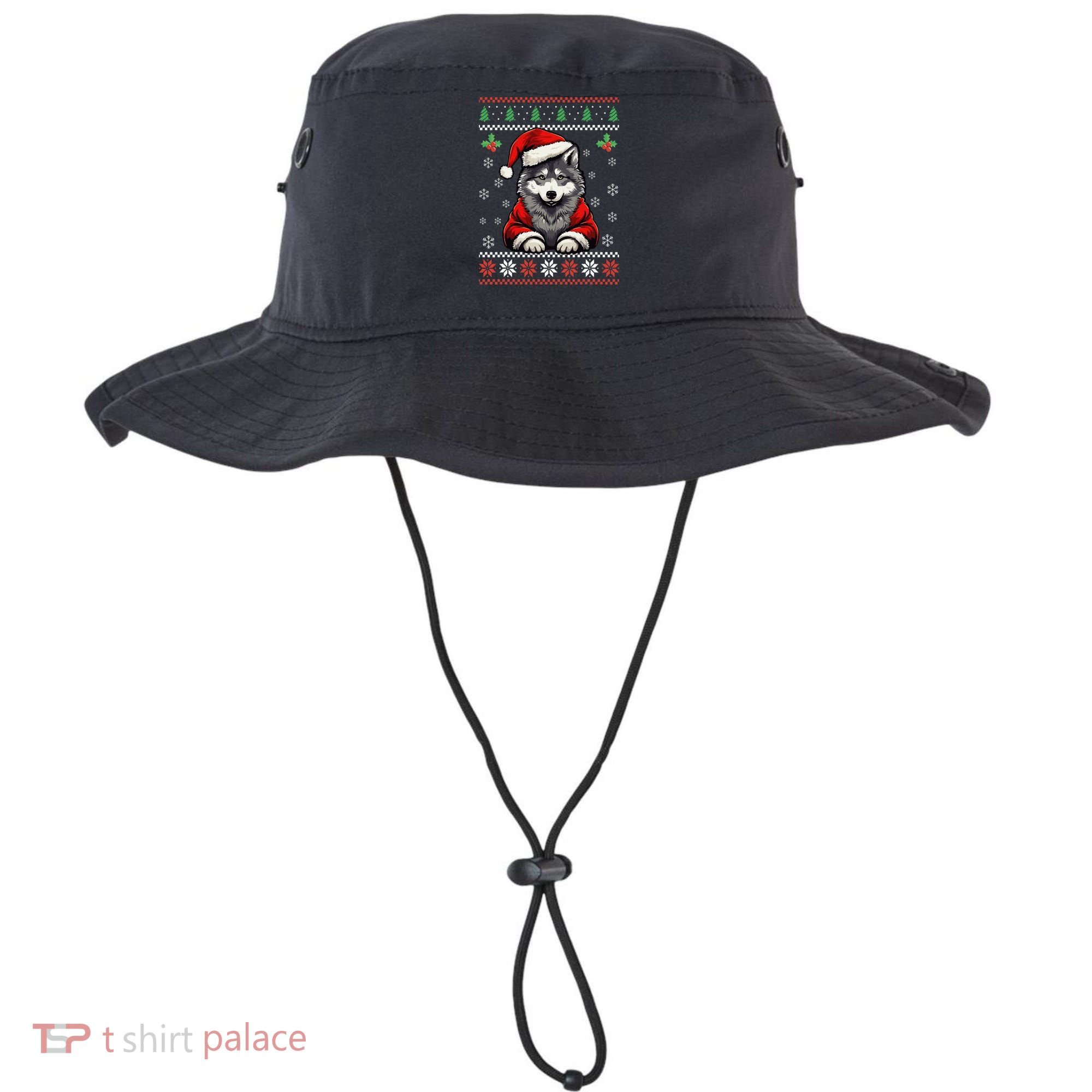 Wolf Ugly Christmas Sweater Wolves Xmas Bucket Hat