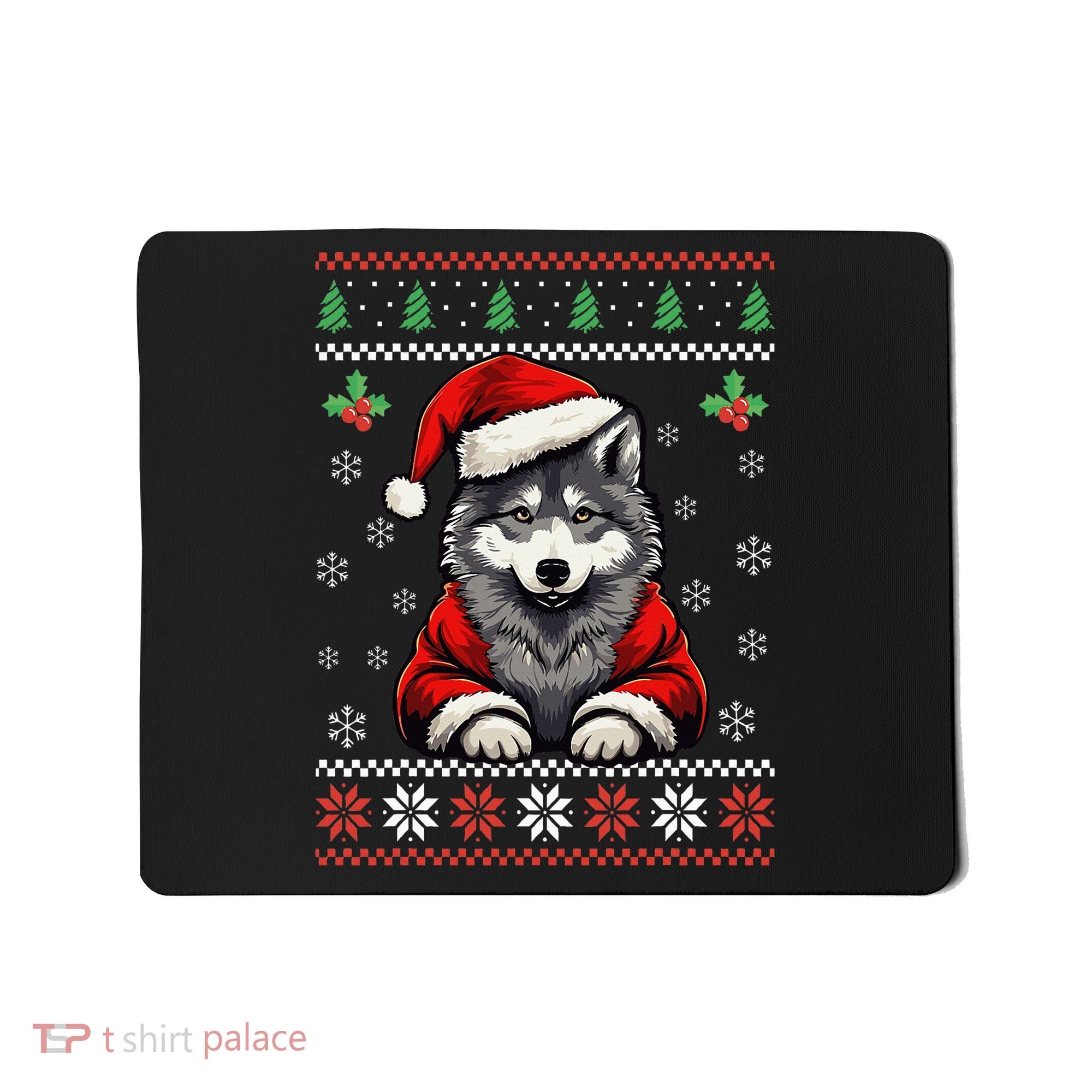 Wolf Ugly Christmas Sweater Wolves Xmas Mousepad