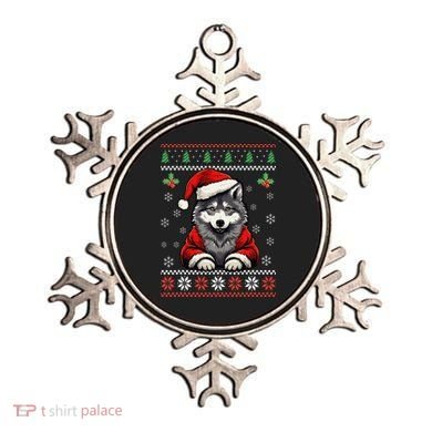 Wolf Ugly Christmas Sweater Wolves Xmas Ornament