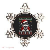 Wolf Ugly Christmas Sweater Wolves Xmas Ornament thumb 0