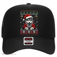 Wolf Ugly Christmas Sweater Wolves Xmas Hat thumb 0