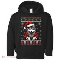 Wolf Ugly Christmas Sweater Wolves Xmas Toddler Hoodie thumb 0