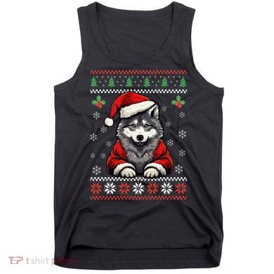 Wolf Ugly Christmas Sweater Wolves Xmas Tank Top