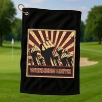 Workers Unite Communist Socialist Workers Communism Golf Towel thumb 1