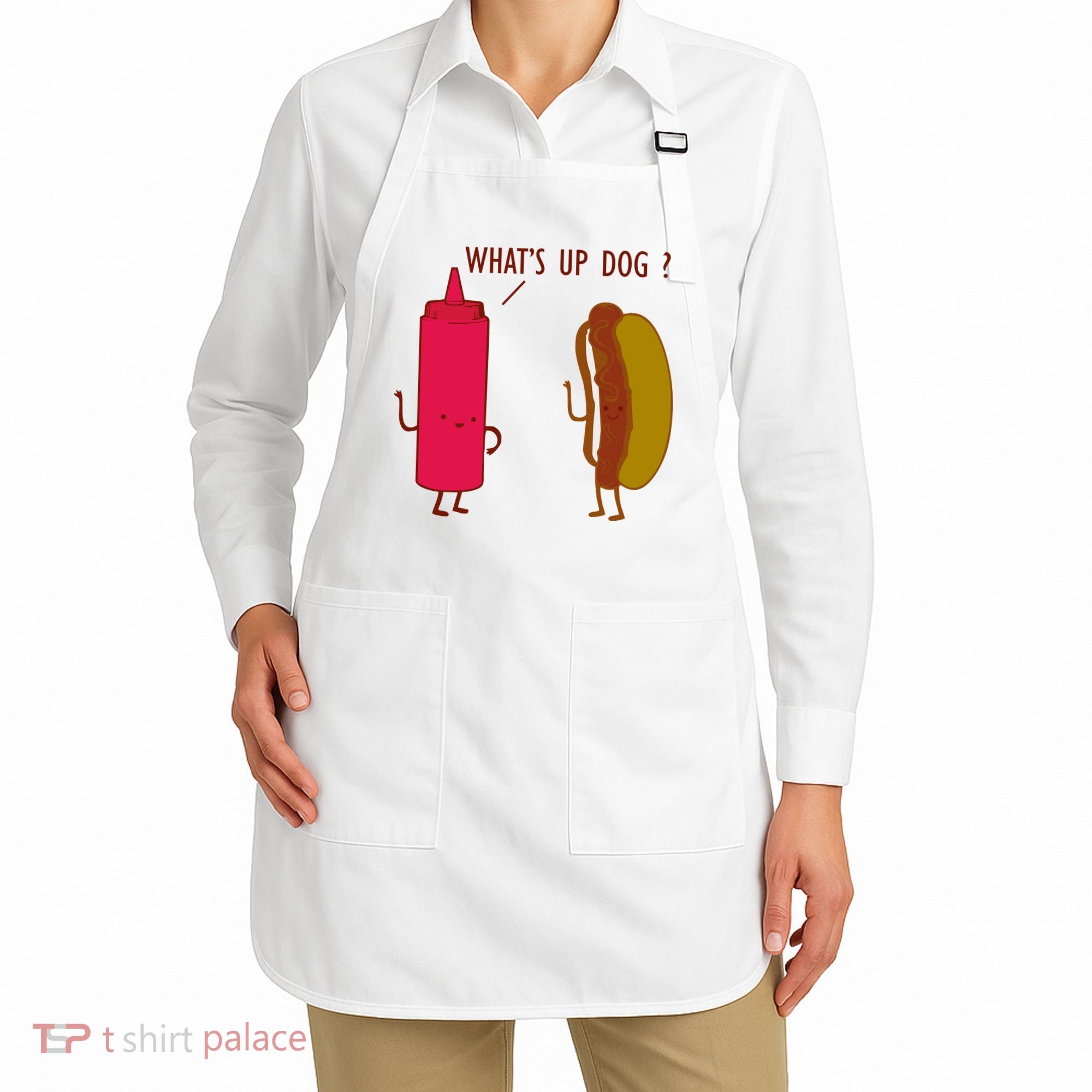 What Up Dog Ketchup Hot Dog Apron