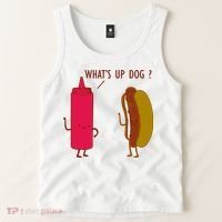 What Up Dog Ketchup Hot Dog Tank Top thumb 2