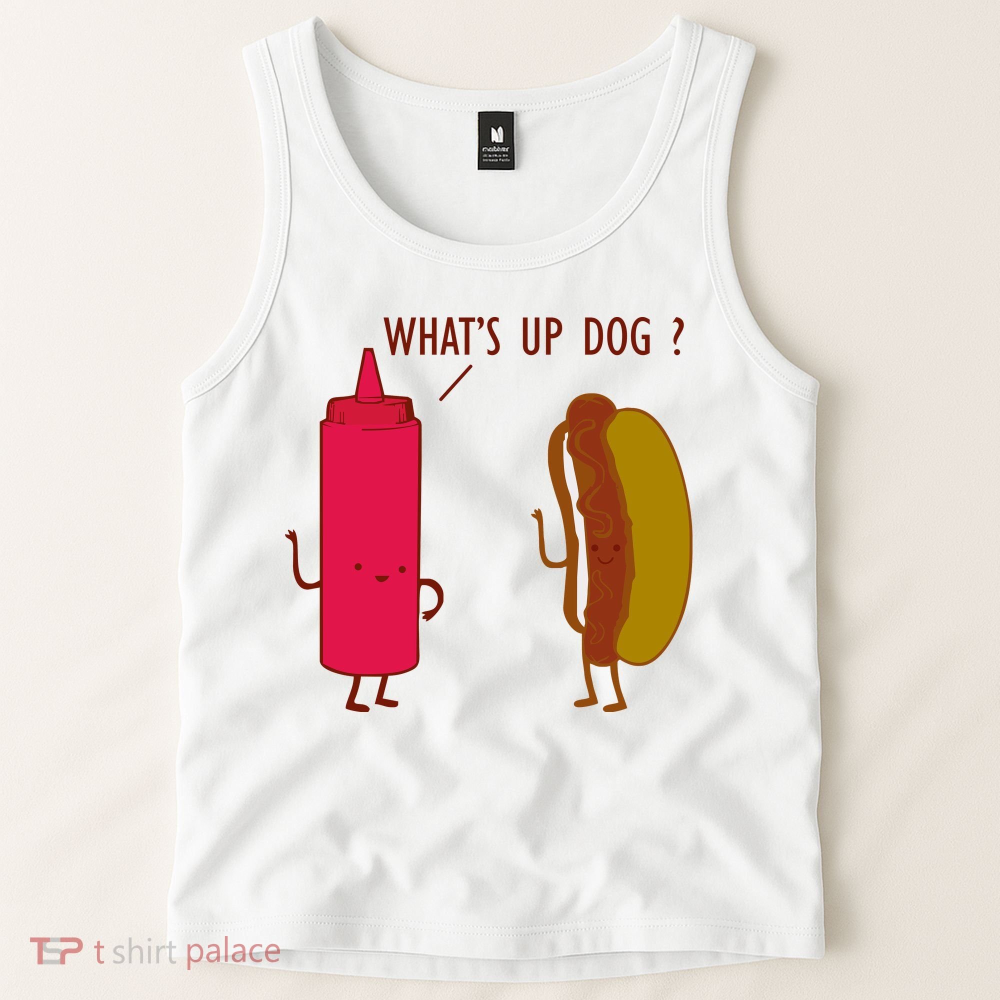 What Up Dog Ketchup Hot Dog Tank Top