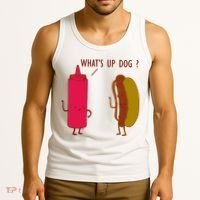 What Up Dog Ketchup Hot Dog Tank Top thumb 3