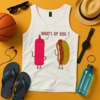 What Up Dog Ketchup Hot Dog Tank Top thumb 4