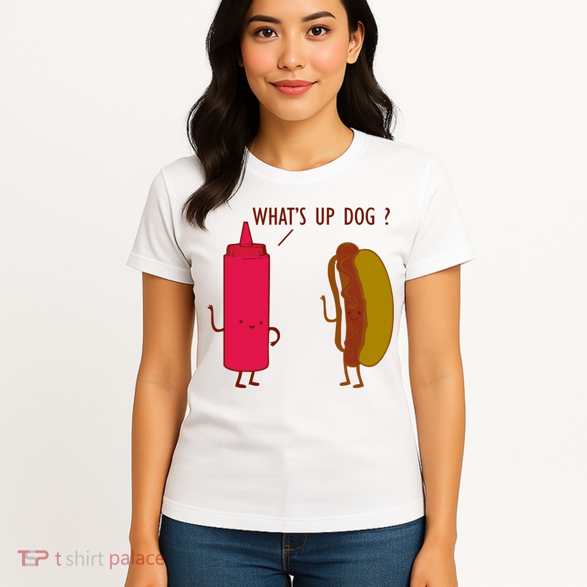 What Up Dog Ketchup Hot Dog Women's T-Shirt