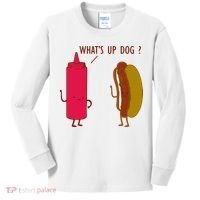 What Up Dog Ketchup Hot Dog Kids Long Sleeve Shirt thumb 0