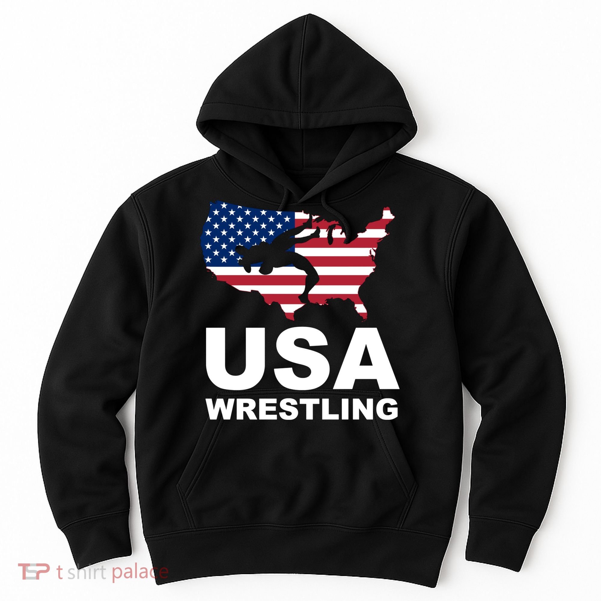 Wrestling Usa Flag Hoodie