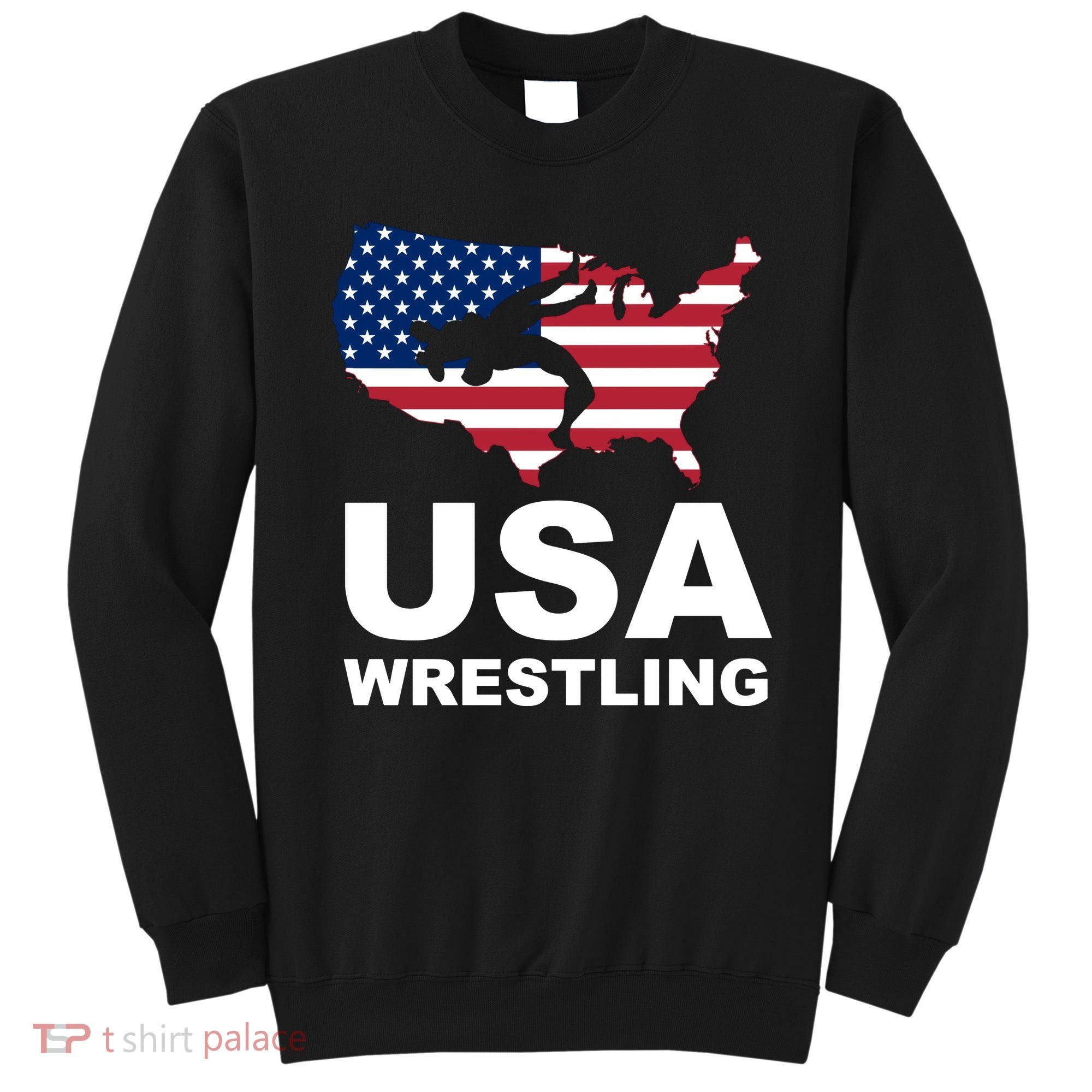 Wrestling Usa Flag Sweatshirt