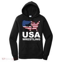 Wrestling Usa Flag Women's Hoodie thumb 0