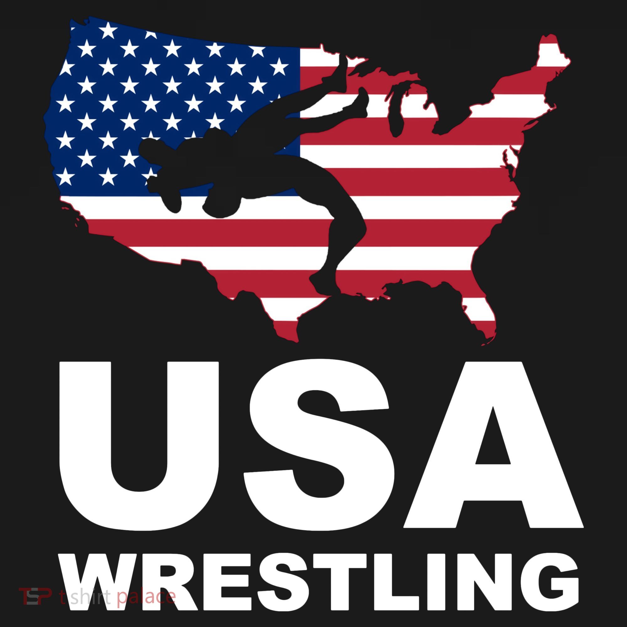Wrestling Usa Flag Women's Hoodie