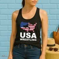 Wrestling Usa Flag Women's Tank Top thumb 2