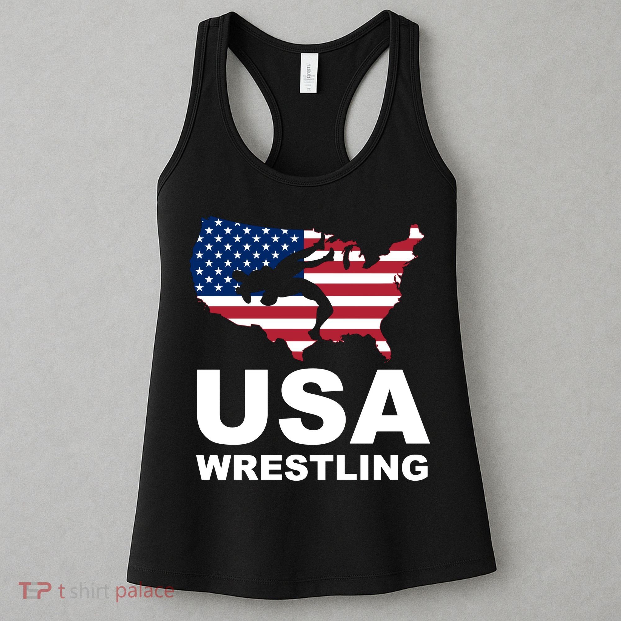 Wrestling Usa Flag Women's Tank Top