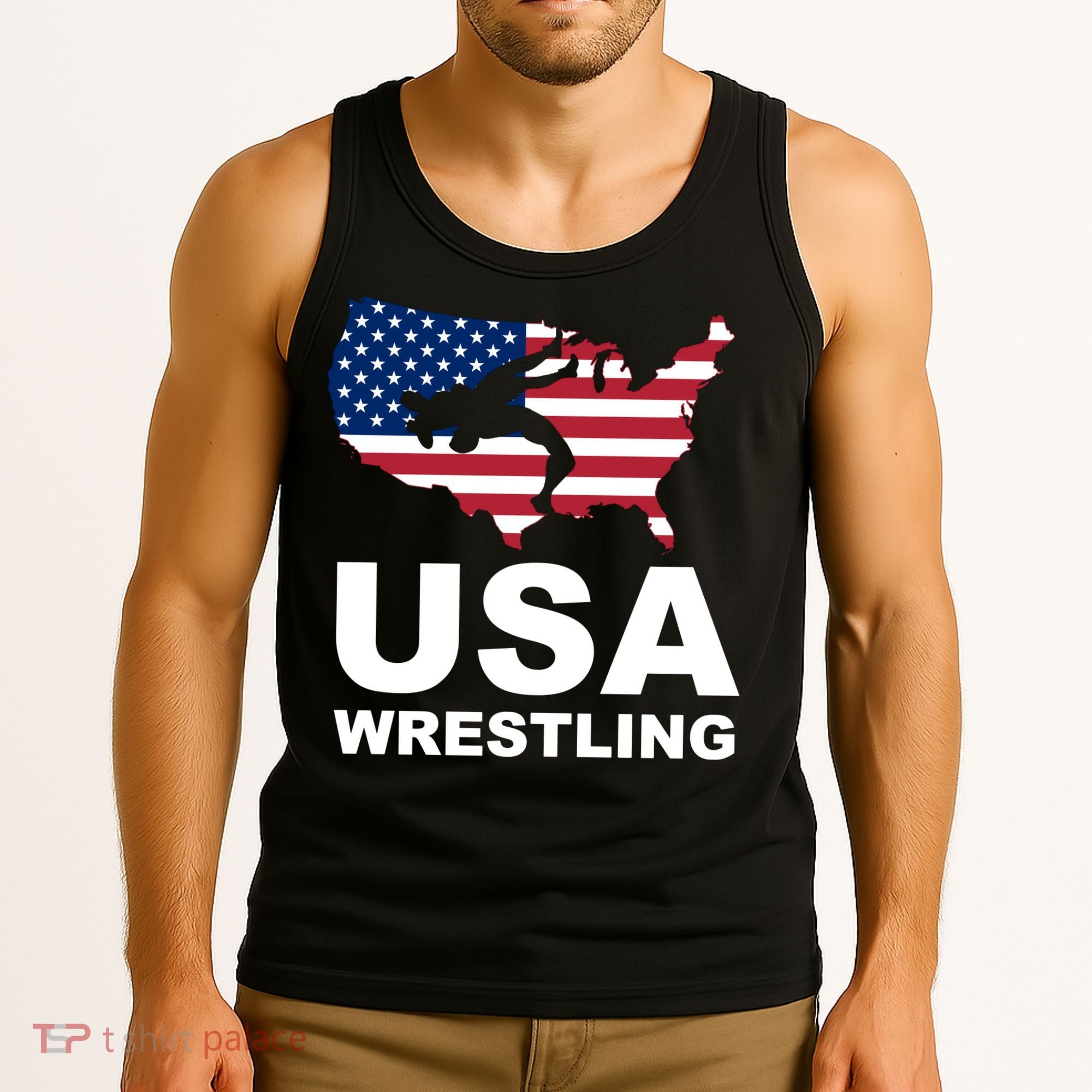 Wrestling Usa Flag Tank Top