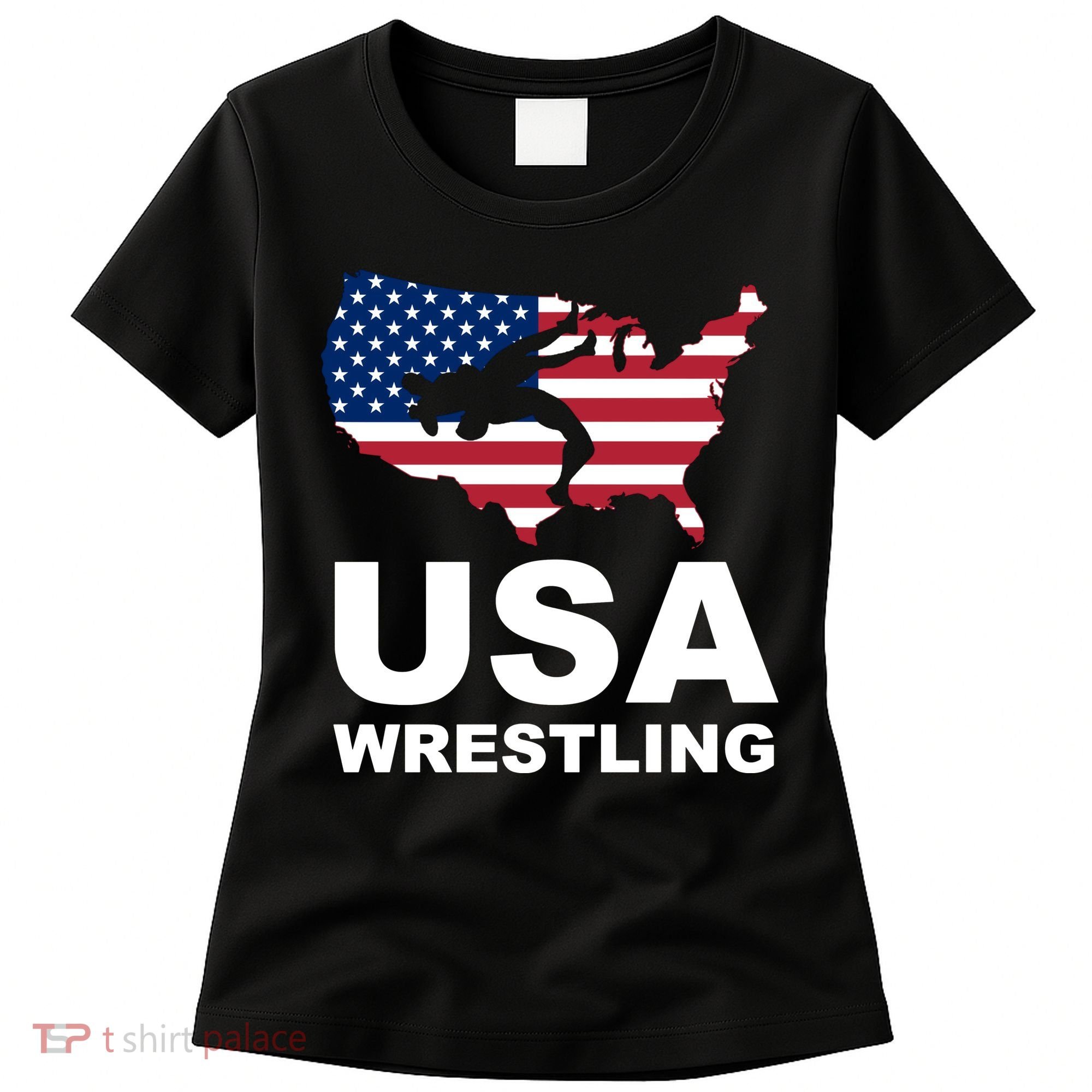 Wrestling Usa Flag Women's T-Shirt