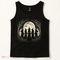Witches Under Full Moon Halloween Night Tank Top thumb 2