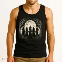 Witches Under Full Moon Halloween Night Tank Top thumb 3