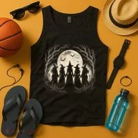 Witches Under Full Moon Halloween Night Tank Top thumb 4